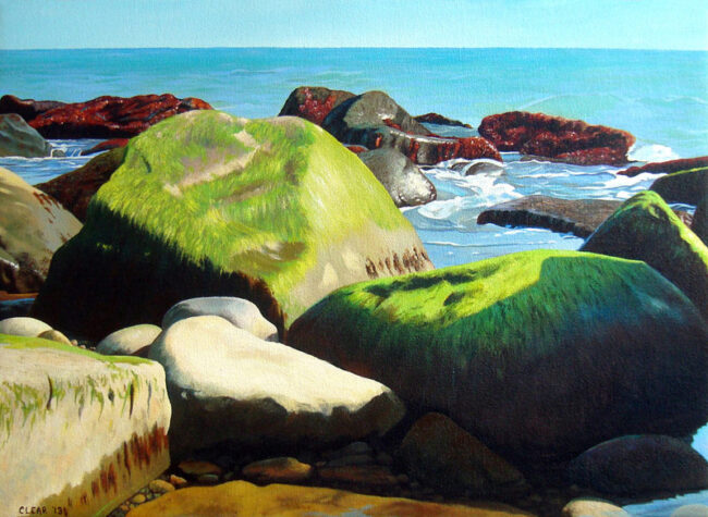 Emerald Bay Narragansett Painting, 13″ x 18 “, Acrylic on Canvas, 2013, by Artist Charles C. Clear III