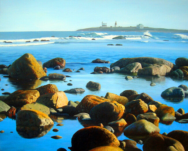 Golden Shore of Rhode Island Seascape Painting by Rhode Island Artist Charles C. Clear III