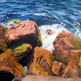 Point Judith Seascape Study, 18″ x 24″, Oil on Canvas, 2011, by Artist Charles C. Clear III