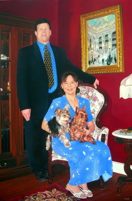 Formal Portrait Painting of Virginia Couple by Artist Charles C. Clear III