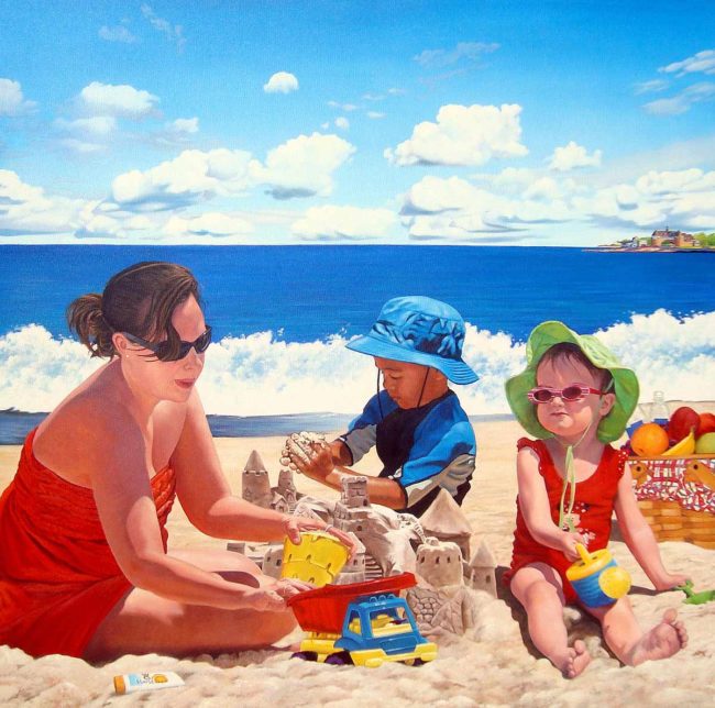 Beach Painting for Hasbro Children's Hospital in Providence, Rhode Island by Artist Charles C. Clear III of Ocean State Art