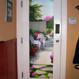 Trompe l'oeil Door Mural painted in a Dentist's office by Charles C. Clear III