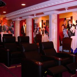 Movie Star Mural painted in home theater of private residence in Lincoln, Rhode Island by Artists Charles C. Clear III and Bonnie Lee Turner