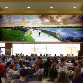 Rhode Island Hospital Cafeteria Mural, 38' x 12', 2010, Providence, RI, by Artists Charles C. Clear III and Bonnie Lee Turner