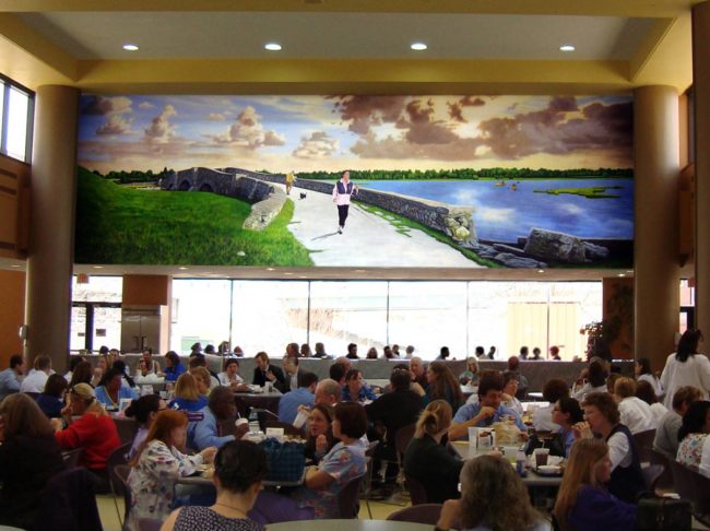 Rhode Island Hospital Cafeteria Mural, 38' x 12', 2010, Providence, RI, by Artists Charles C. Clear III and Bonnie Lee Turner