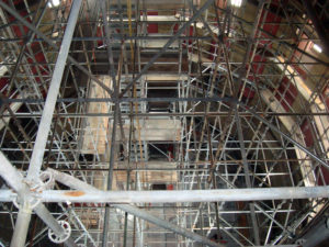 The Scaffolding inside the dome of the Rhode Island State House