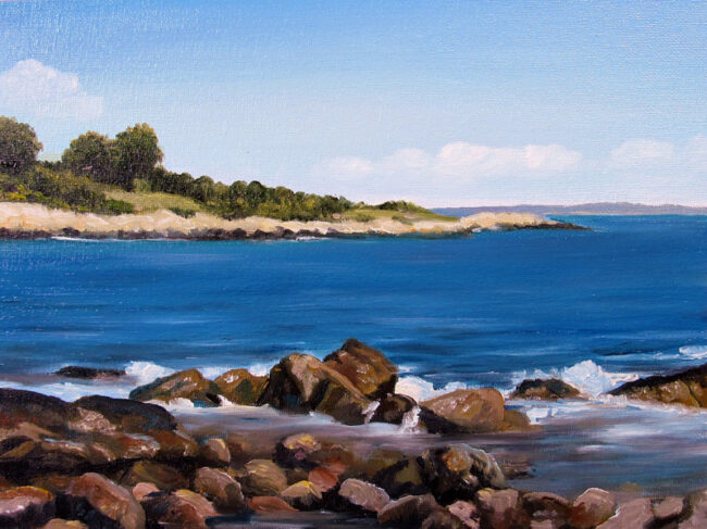 Plein Air Painting at Black Point in Narragansett, Rhode Island by Artist Charles C. Clear III