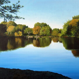 Pond Painting of Chase Farm Pond by Artist Charles C. Clear III