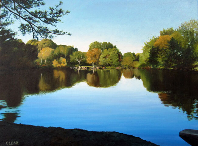 Pond Painting of Chase Farm Pond by Artist Charles C. Clear III