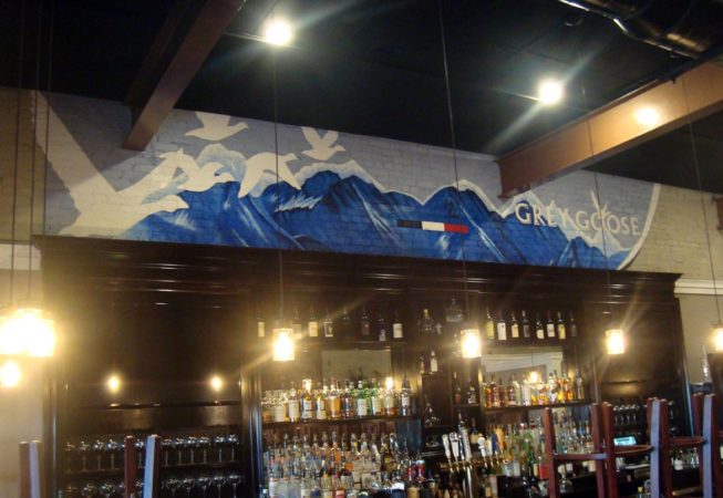 Grey Goose Mural, 21' x 4', Restaurant in East Greenwich, RI, 2017, by Artist Charles C. Clear III