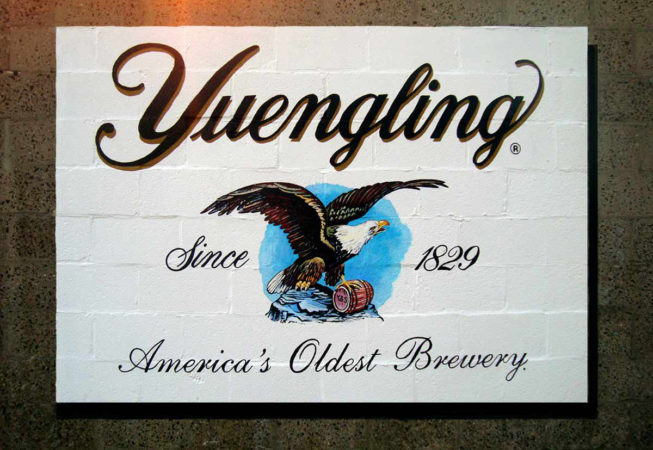 Yuengling Beer Logo Painted Sign by Artist Charles C. Clear III