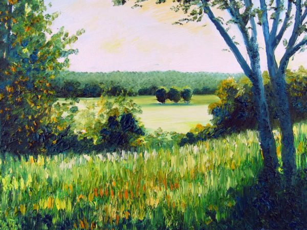 Chase Farm Field Plein Air Painting by Rhode Island Artist Charles C. Clear III