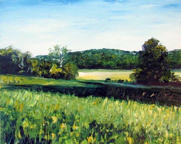 Chase Farm Hill Plein Air Painting by Rhode Island Artist Charles C. Clear III