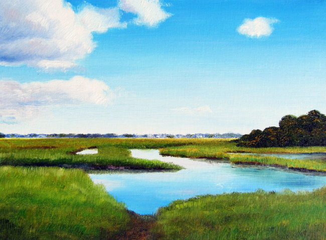 Marsh Painting in Matunuck Rhode Island by Artist Charles C. Clear III