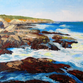 Rocky Coast Plein Air Painting by Artist Charles C. Clear III