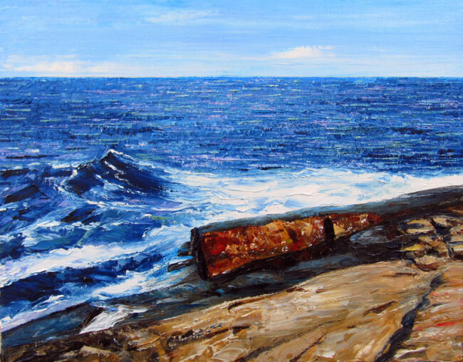 Waters Edge Plein Air Painting by Rhode Island Artist Charles C. Clear III