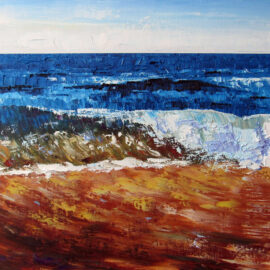 Breaking Wave Plein Air Painting by Rhode Island Artist Charles C. Clear III