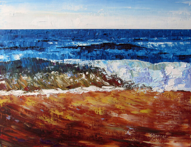 Breaking Wave Plein Air Painting by Rhode Island Artist Charles C. Clear III