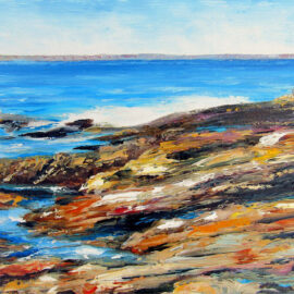 Rainbow Rock Seascape Painting by Artist Charles C. Clear III