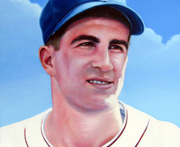 Portrait of Red Sox Legend Johnny Pesky painted in oil by Artist Charles C. Clear III