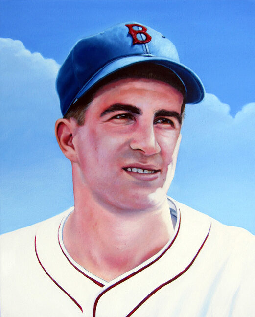 Portrait of Red Sox Legend Johnny Pesky painted in oil by Artist Charles C. Clear III
