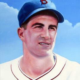 Johnny Pesky Portrait of Red Sox Legend by Artist Charles C. Clear III