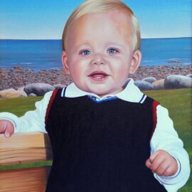 Beach Baby Hand Painted Portrait by Artist Charles C. Clear III