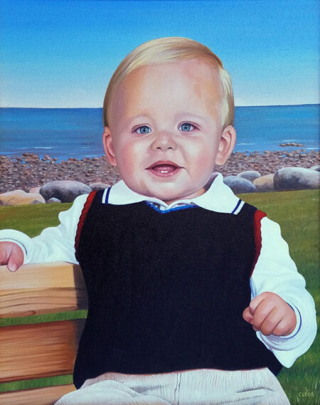 Beach Baby Hand Painted Portrait by Artist Charles C. Clear III