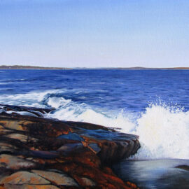 Breaking Wave in Narragansett Rhode Island Painting by Artist Charles C. Clear III