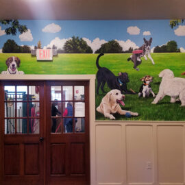 Happy Dogs Wall Mural by Charles C. Clear III and Bonnie Lee Turner