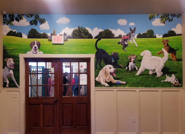 Happy Dogs Wall Mural by Charles C. Clear III and Bonnie Lee Turner