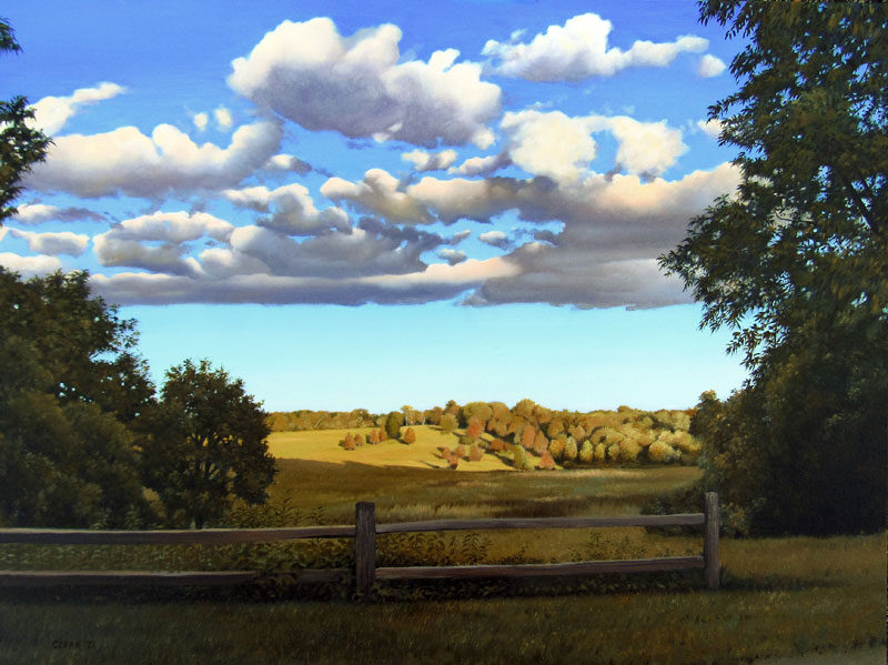 Sunset Farm on Great Road in Lincoln Rhode Island by Artist Charles C. Clear III