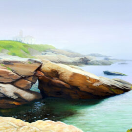 Beavertail Light Oil Painting by Artist Charles C. Clear III