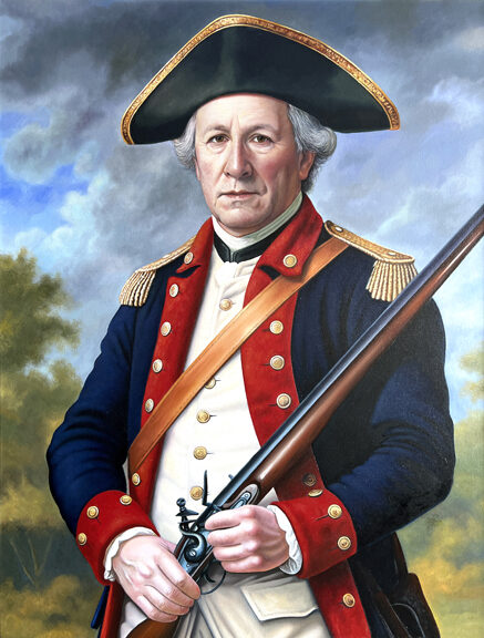 Hand-painted oil portrait of Dr. Joseph Warren, American Revolutionary leader, by Charles C. Clear III